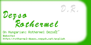 dezso rothermel business card